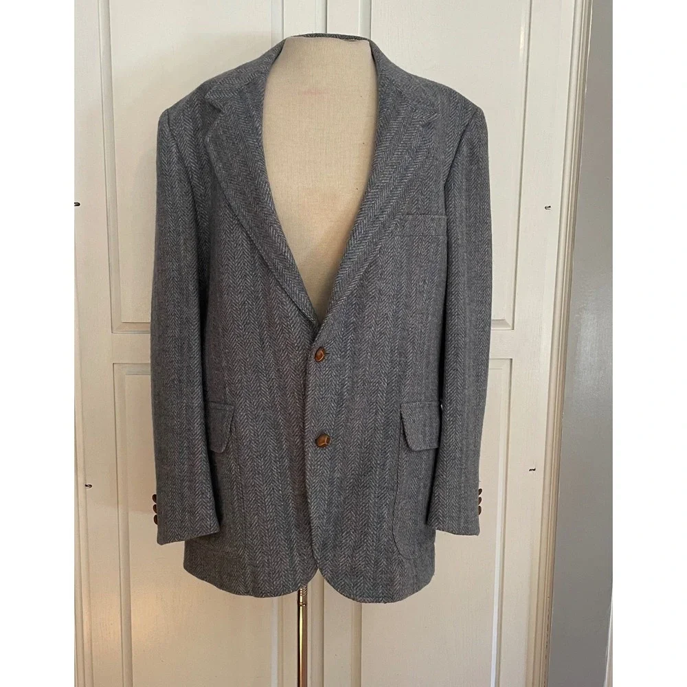 Vintage Pendleton Wool Blazer Herringbone Tweed Mens‎ 44 Classic Sport Coat